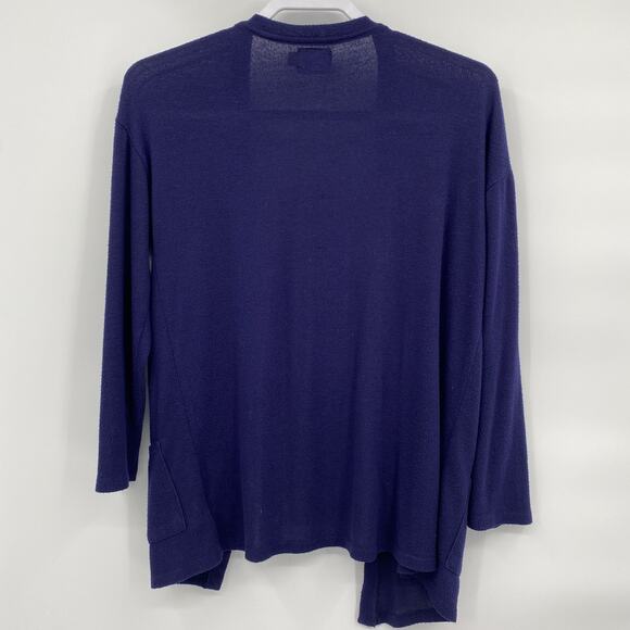 Rumi + Ryder Open Front Long Sleeve Knit Cardigan Blue Size Large 12-14 - Picture 7 of 9